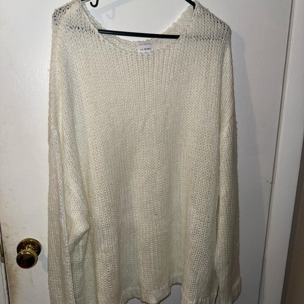 La Hearts Women's Soft Cream Pullover Sweater